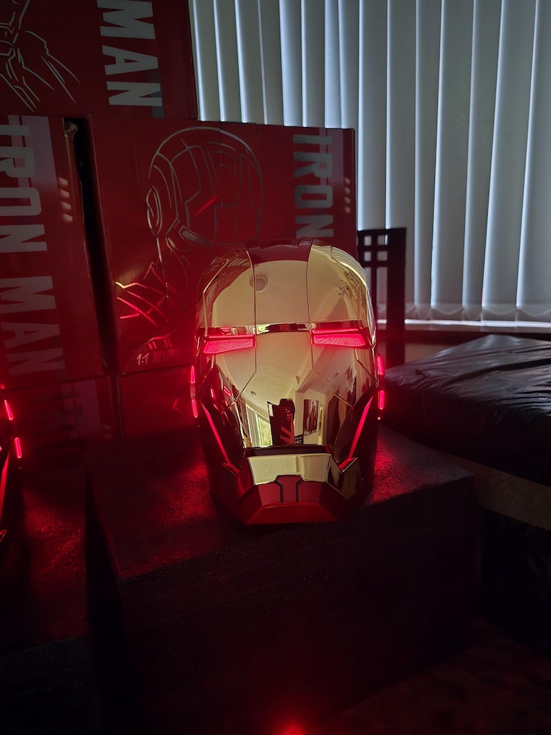 Iron Man MK5 Helmet 1:1 with Voice , Remote and Touch controls.          Free Delivery in  (10-15 Days) at you door step ( imported item)