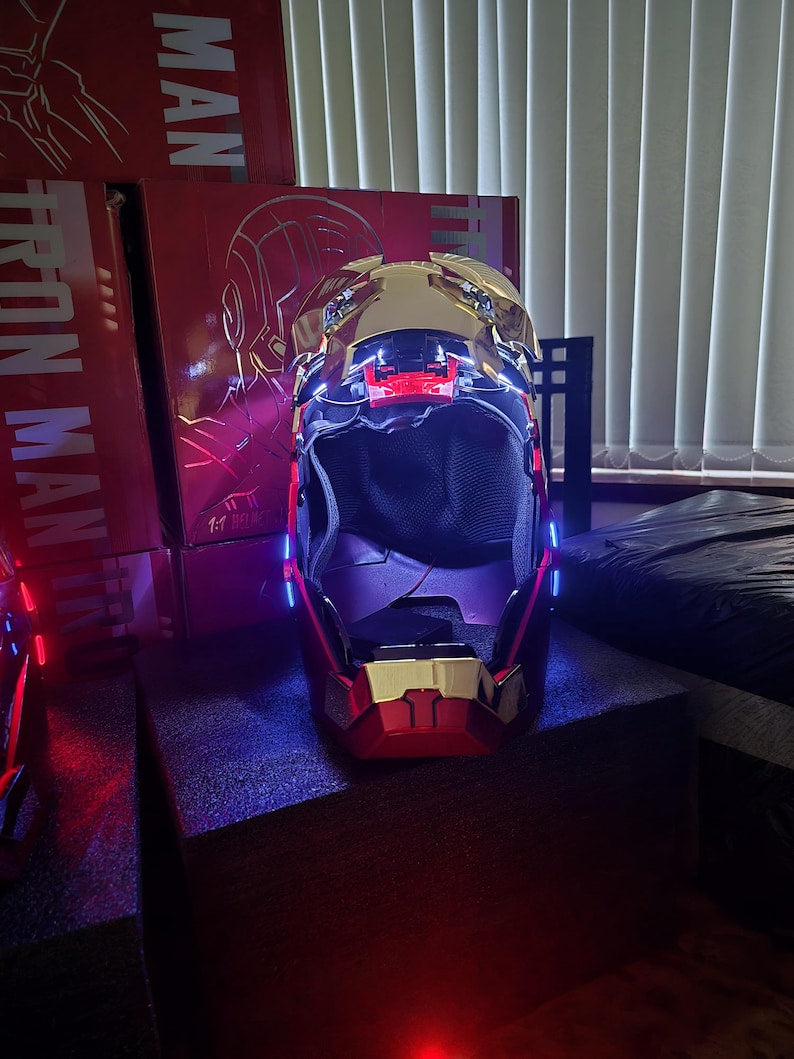 Iron Man MK5 Helmet 1:1 with Voice , Remote and Touch controls.          Free Delivery in  (10-15 Days) at you door step ( imported item)