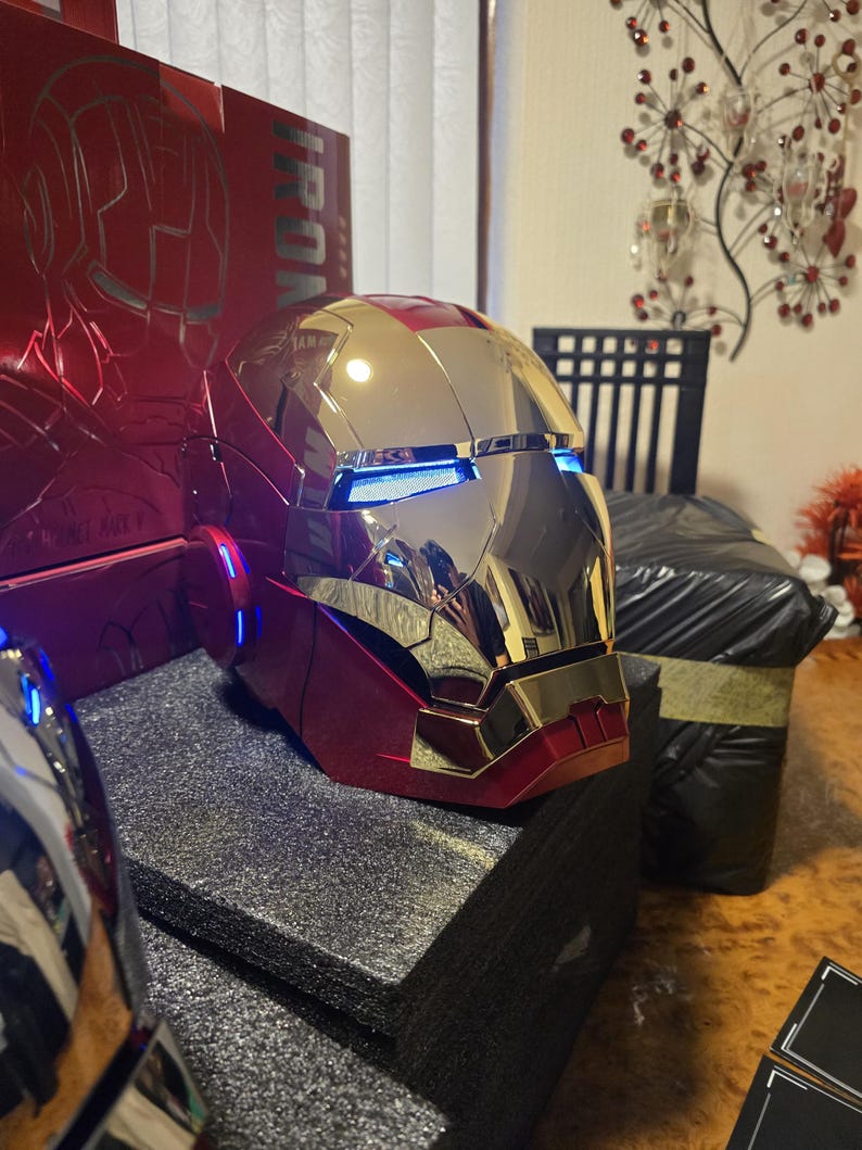 Iron Man MK5 Helmet 1:1 with Voice , Remote and Touch controls.          Free Delivery in  (10-15 Days) at you door step ( imported item)