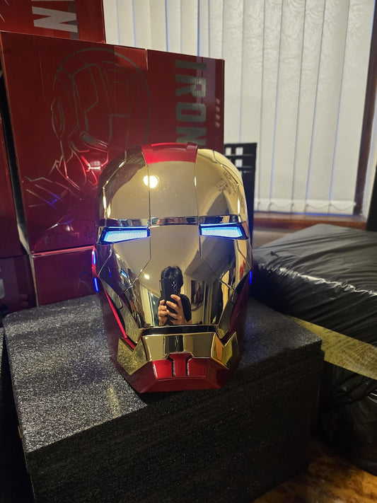 Iron Man MK5 Helmet 1:1 with Voice , Remote and Touch controls.          Free Delivery in  (10-15 Days) at you door step ( imported item)
