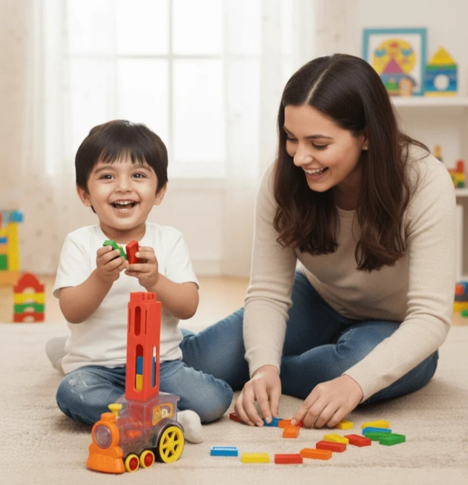 Train Toy Domino Set for Kids BPA Free Plastic with Sound Effects